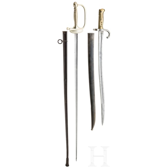 Degen M 1887 f&uuml;r Unteroffiziere der Infanterie und Chassepot-Bajonett