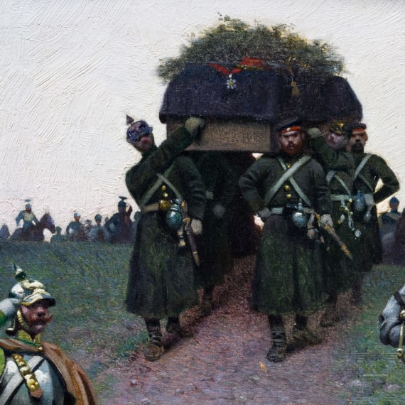 Louis Gardette - Feierliche &Uuml;bergabe des Leichnams von General Guilhem, datiert 1891