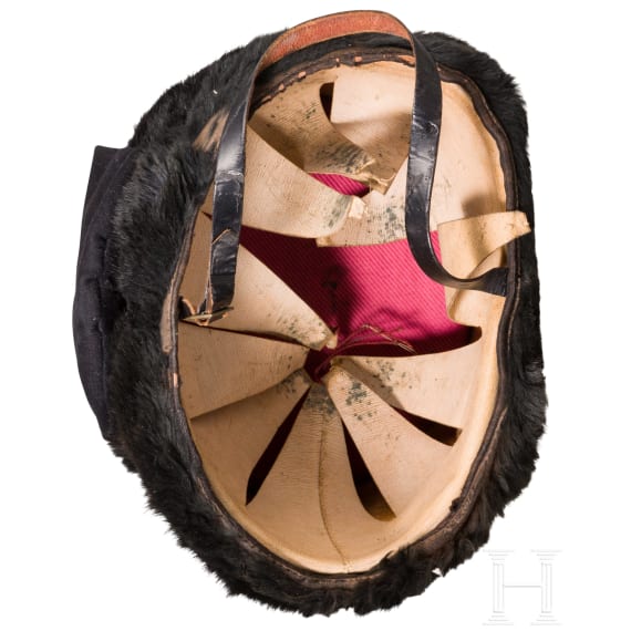 Two fur caps for mounted troops, 20th century