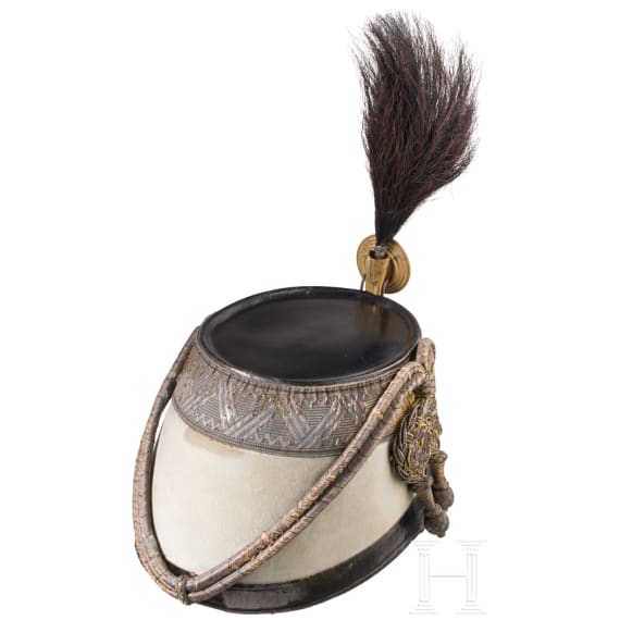 A shako for junior officers in the Imperial and Royal Hussar Regiment &lsquo;Count N&aacute;dasdy&rsquo; No. 9