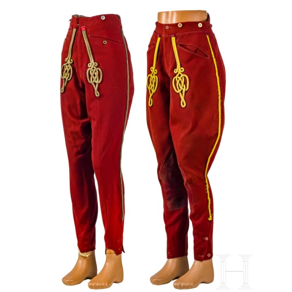 Two red trousers from the Imperial and Royal Cavalry