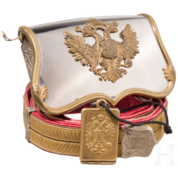 A cartouche box and bandolier for officers of the mounted troops