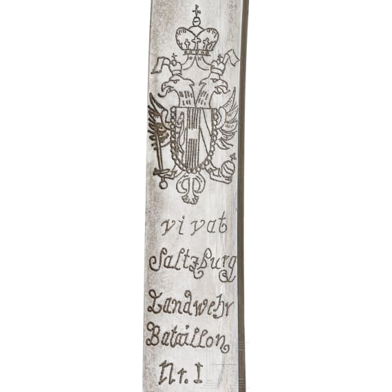 L&ouml;wenkopfs&auml;bel f&uuml;r Angeh&ouml;rige des Salzburger Landwehr-Bataillons Nr. 1, circa 1776 - 1809