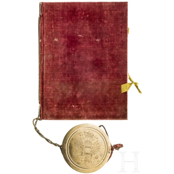 Adelsbrief f&uuml;r die Familie Schauerin (Schauer) mit eigenh&auml;ndiger Unterschrift von Kaiser Josef II. (1741- 1790)