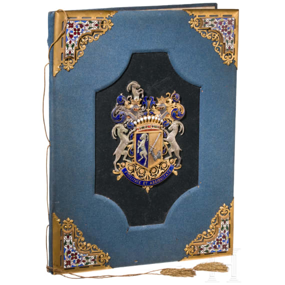 Gro&szlig;e Prunkmappe f&uuml;r den k. u. k. Feldzeugmeister Friedrich Graf von Eck, Inhaber des IR 47, um 1906
