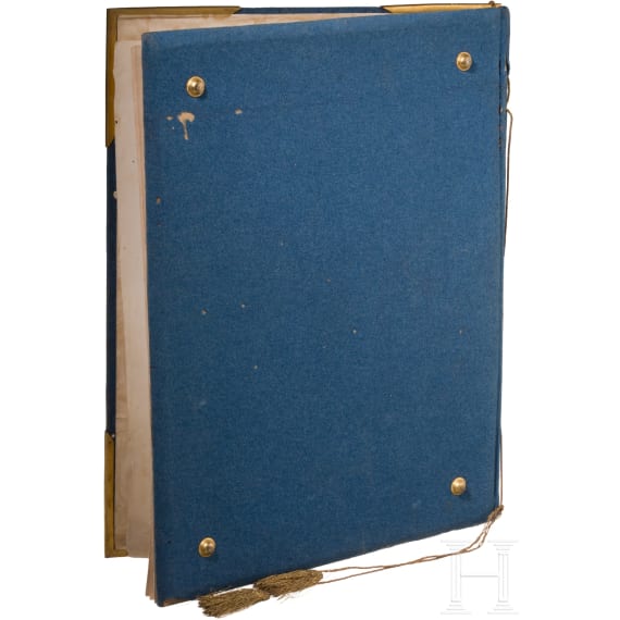 Gro&szlig;e Prunkmappe f&uuml;r den k. u. k. Feldzeugmeister Friedrich Graf von Eck, Inhaber des IR 47, um 1906