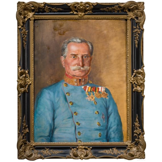 Gro&szlig;es Portraitgem&auml;lde eines Feldmarschall-Leutnants der k.uk. Armee