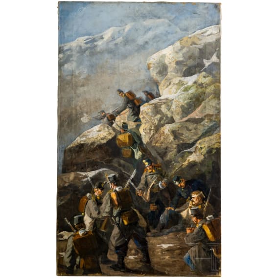 &Ouml;sterreichische Infanterie beim Gefecht in bergigem Gel&auml;nde, Bosnien, 1878