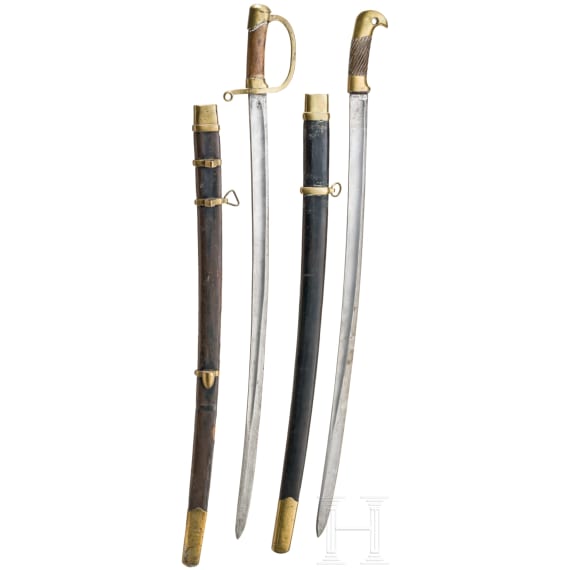 Two Russian shashkas M 1881 for enlisted men