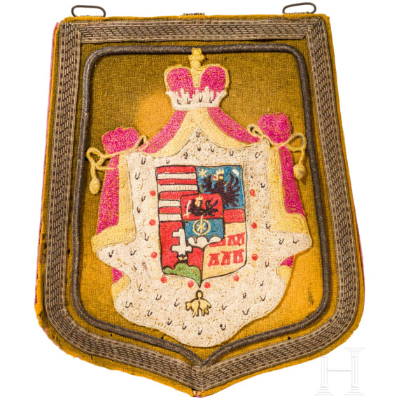 Deckel einer S&auml;beltasche mit dem R&aacute;k&oacute;czi - Wappen, 19. Jhdt.