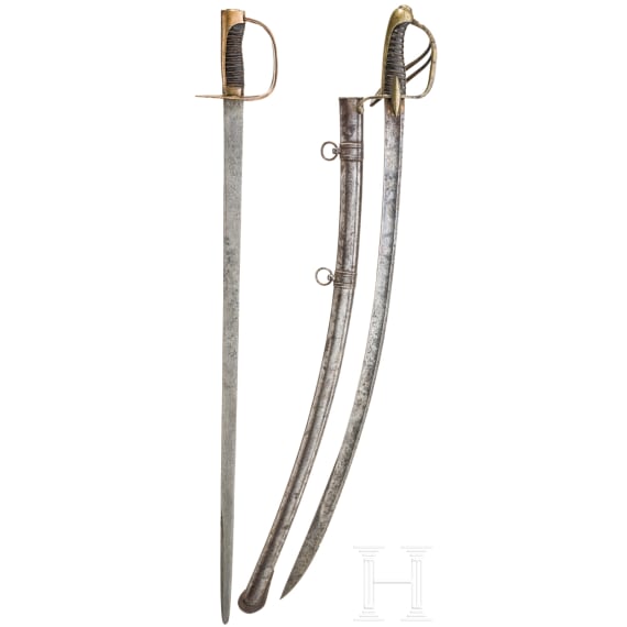 Zwei S&auml;bel der Kavallerie, um 1800
