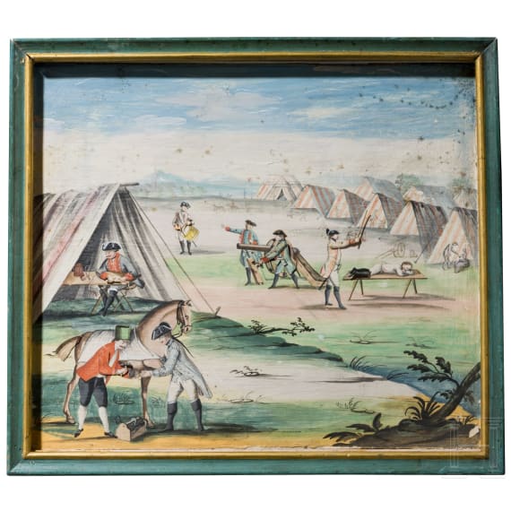 Gem&auml;lde mit Lagerszenen, 2. H&auml;lfte 18. Jhdt.