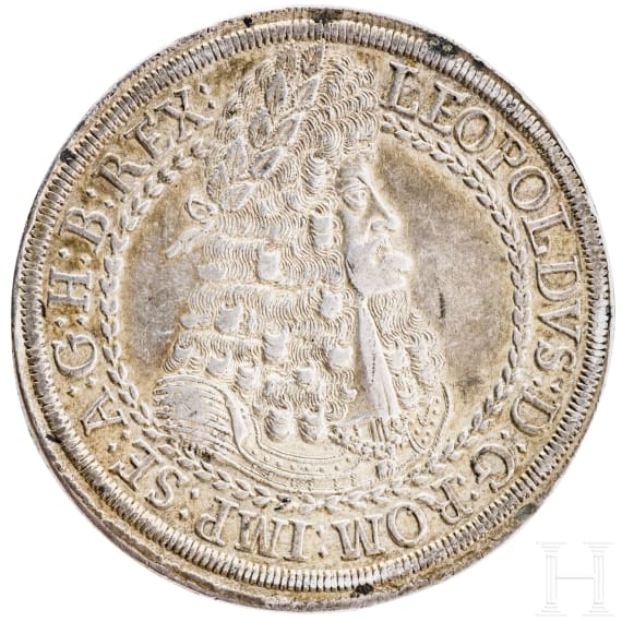 Silberner Doppeltaler Hall ohne Jahr von Leopold I. (1658 - 1705)