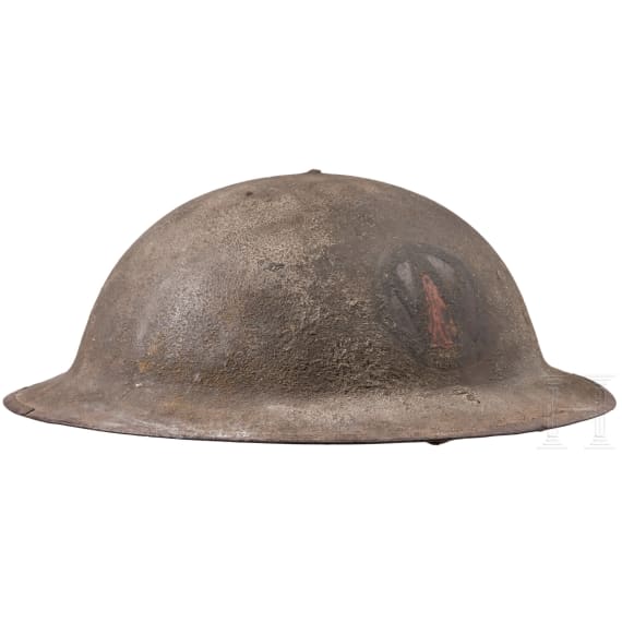 A steel helmet M 17 "Brodie" of a veteran of the 89th Infantry Division