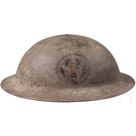 A steel helmet M 17 "Brodie" of a veteran of the 89th Infantry Division