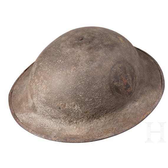 A steel helmet M 17 "Brodie" of a veteran of the 89th Infantry Division