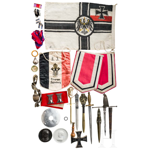 Patriotische Sammlung, Effekten, Wimpel, Brief&ouml;ffner, etc.