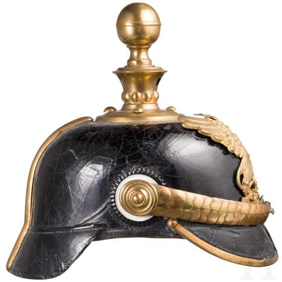 Helm f&uuml;r Mannschaften der badischen Feldartillerie, um 1900