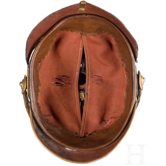 Helm f&uuml;r Mannschaften der badischen Feldartillerie, um 1900
