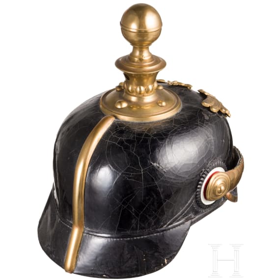 Helm f&uuml;r Mannschaften der badischen Feldartillerie, um 1900