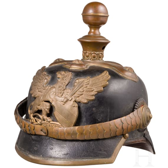 Helm f&uuml;r h&ouml;here Unteroffiziere der badischen Artillerie, um 1900