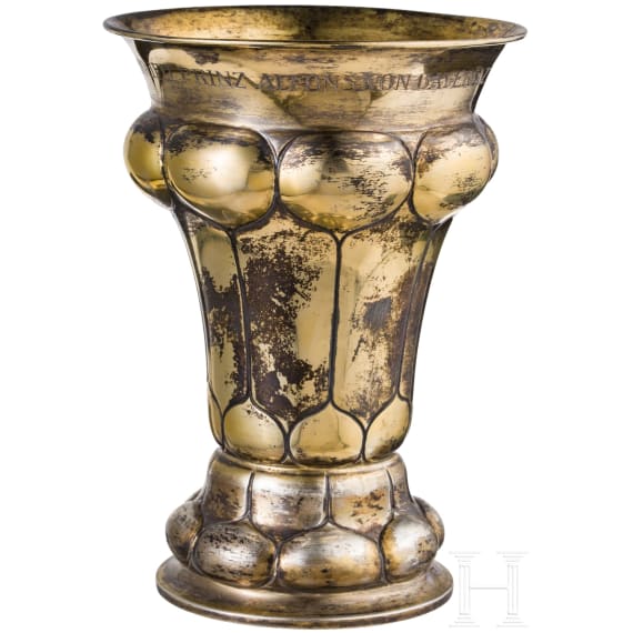 Prinz Alfons von Bayern (1862 - 1933) - ein vergoldeter Buckelpokal, deutsch, datiert 1929