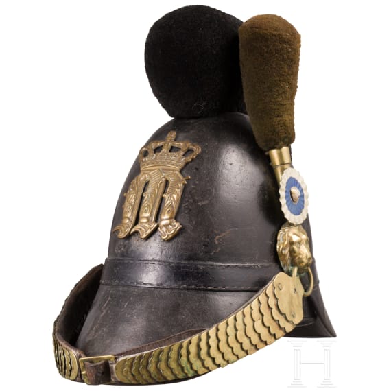 A crest helmet M 1845 for Jaeger enlisted men, worn from 1848 onwards