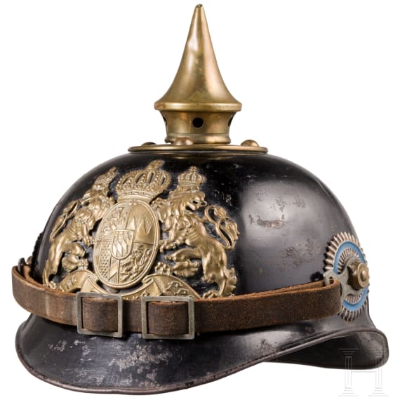 An Ersatz helmet made of sheet steel for Bavarian infantry, circa 1914