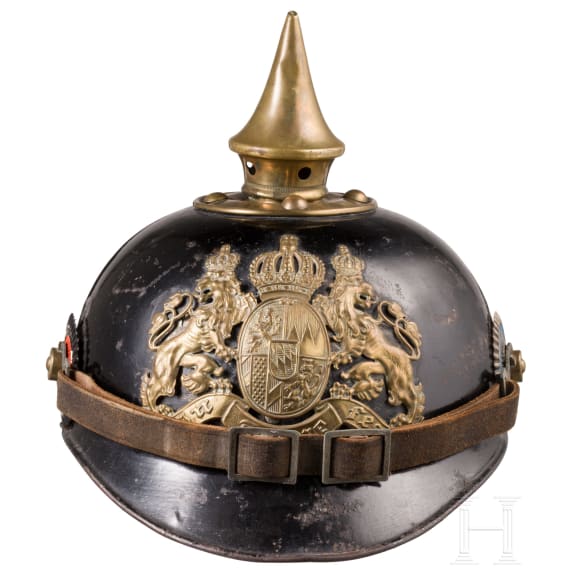 An Ersatz helmet made of sheet steel for Bavarian infantry, circa 1914