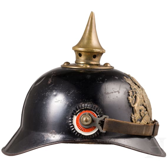 An Ersatz helmet made of sheet steel for Bavarian infantry, circa 1914