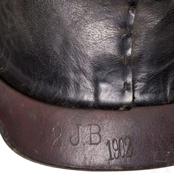 A shako M 1895 for enlisted men of the Jaeger troops, dated 1902