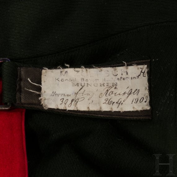 A uniform ensemble for a NCO in the Royal Bavarian 2nd or 4th Chevaulegers Regiment, dated 1903