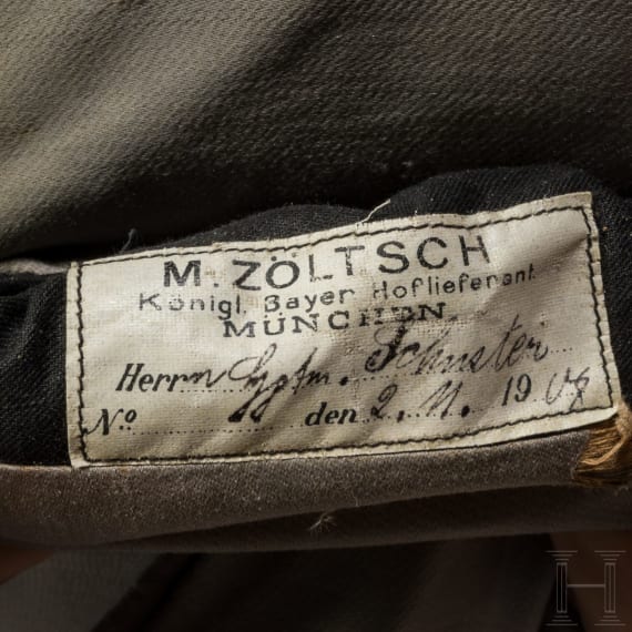 An overcoat for a Bavarian captain, dated 1907