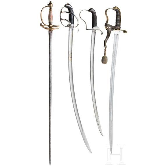 Four sabers or &eacute;p&eacute;es