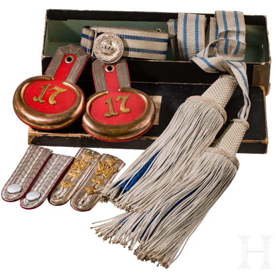Kleine Sammlung bayerische Offizierseffekten, um 1900