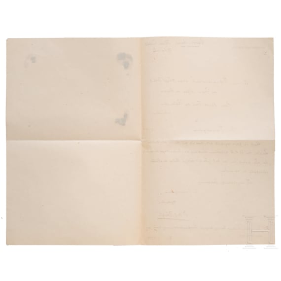 Wilhelm Conrad R&ouml;ntgen (1845 - 1923) - eigenh&auml;ndiger und signierter Brief an das Hofmarschallamt des Prinzen Alfons von Bayern 1912