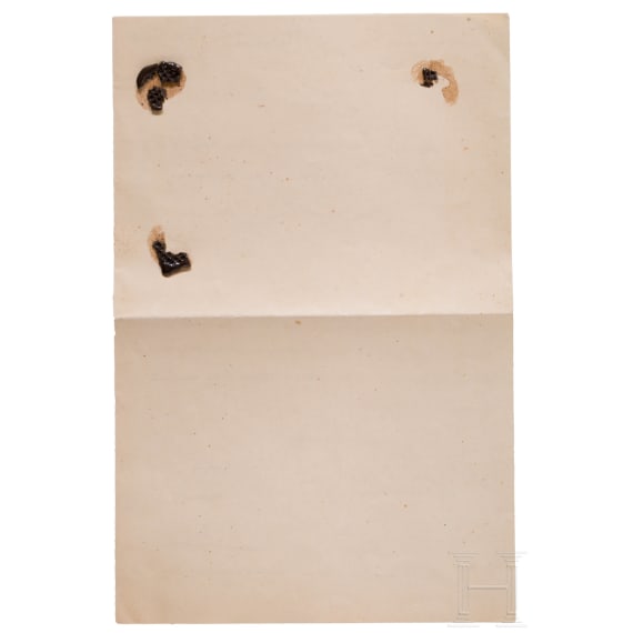 Wilhelm Conrad R&ouml;ntgen (1845 - 1923) - eigenh&auml;ndiger und signierter Brief an das Hofmarschallamt des Prinzen Alfons von Bayern 1912