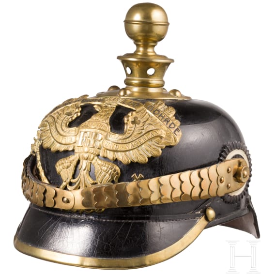 Helm f&uuml;r Mannschaften der Feldartillerie-Regimenter Nr. 10 oder Nr. 46, um 1900