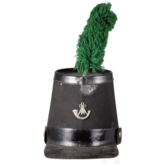 Tschako im Stil der King&rsquo;s German Legion, leichtes Bataillon, 19. Jhdt.