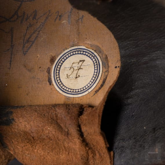 Helm f&uuml;r Mannschaften/Unteroffiziere der Gro&szlig;herzoglich Hessischen Dragoner-Regimenter Nr. 23 oder Nr. 24, um 1900