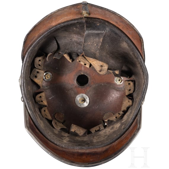 Helm f&uuml;r Mannschaften im Gro&szlig;herzoglich Mecklenburgischen Dragoner-Regiment Nr. 18, um 1900