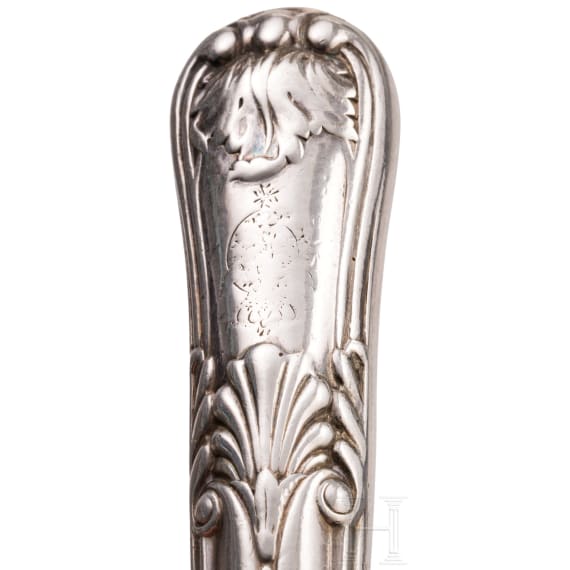 Friedrich Wilhelm IV. und K&ouml;nig Wilhelm I. von Preu&szlig;en &ndash; Sechs Gabeln und ein Messer mit Monogramm