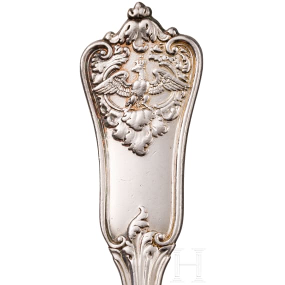 Friedrich Wilhelm IV. und K&ouml;nig Wilhelm I. von Preu&szlig;en &ndash; Sechs Gabeln und ein Messer mit Monogramm