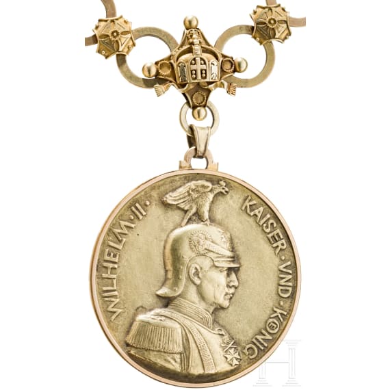 Kaiser Wilhelm II. - Goldene Kette zur Gr&uuml;ndung der Universit&auml;t Frankfurt am Main, datiert 18. 10. 1914