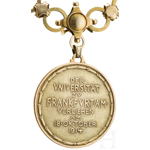 Kaiser Wilhelm II. - Goldene Kette zur Gr&uuml;ndung der Universit&auml;t Frankfurt am Main, datiert 18. 10. 1914