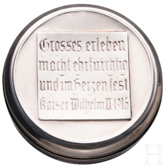 Kaiser Wilhelm II. - silbernes Geschenkd&ouml;schen 1916