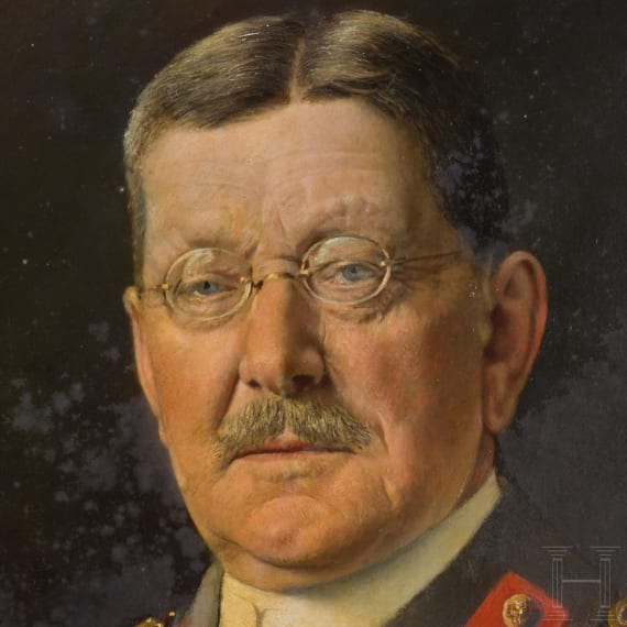 Generalfeldmarschall Colmar Freiherr von der Goltz-Pascha (1843 - 1916) - Portraitgem&auml;lde, 1. H&auml;lfte 20. Jhdt.