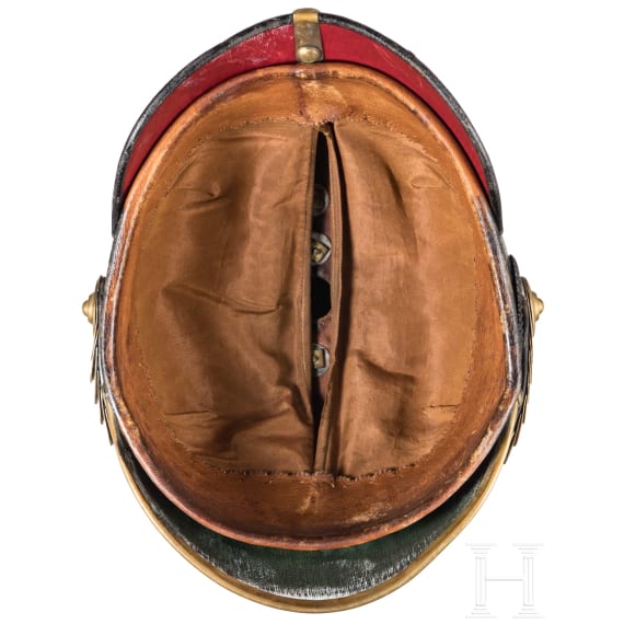 A helmet for enlisted men of the Line Infantry, circa 1890