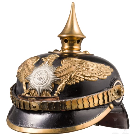 Helm f&uuml;r Mannschaften der Garde-Infanterie, um 1900