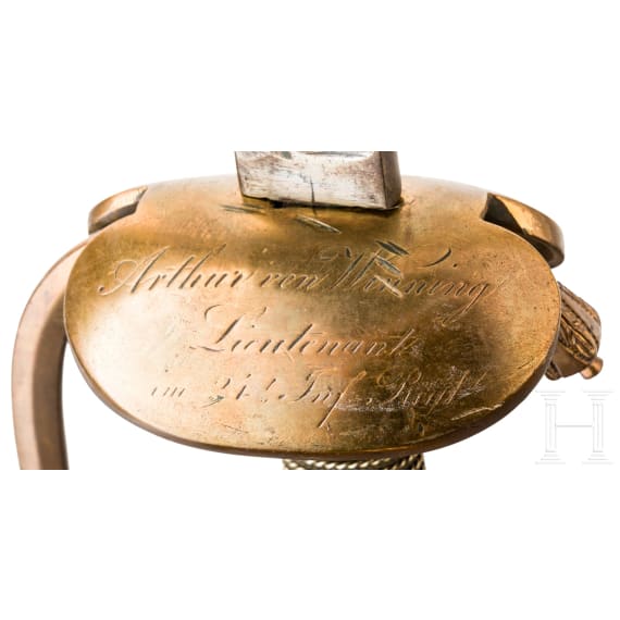 Geschenkdegen alter Art f&uuml;r Offiziere der Infanterie, 2. H&auml;lfte 19. Jhdt.
